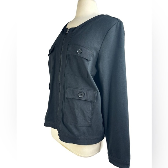 Banana Republic Black Utility Cotton & Knit Long Sleeve 4 Functional Pockets XL